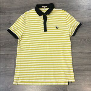 Striped Yellow and Black Burberry Polo Shirt